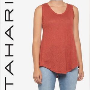 Tahari 100% Linen Sleeveless shirt Women's Color cooper Size XS